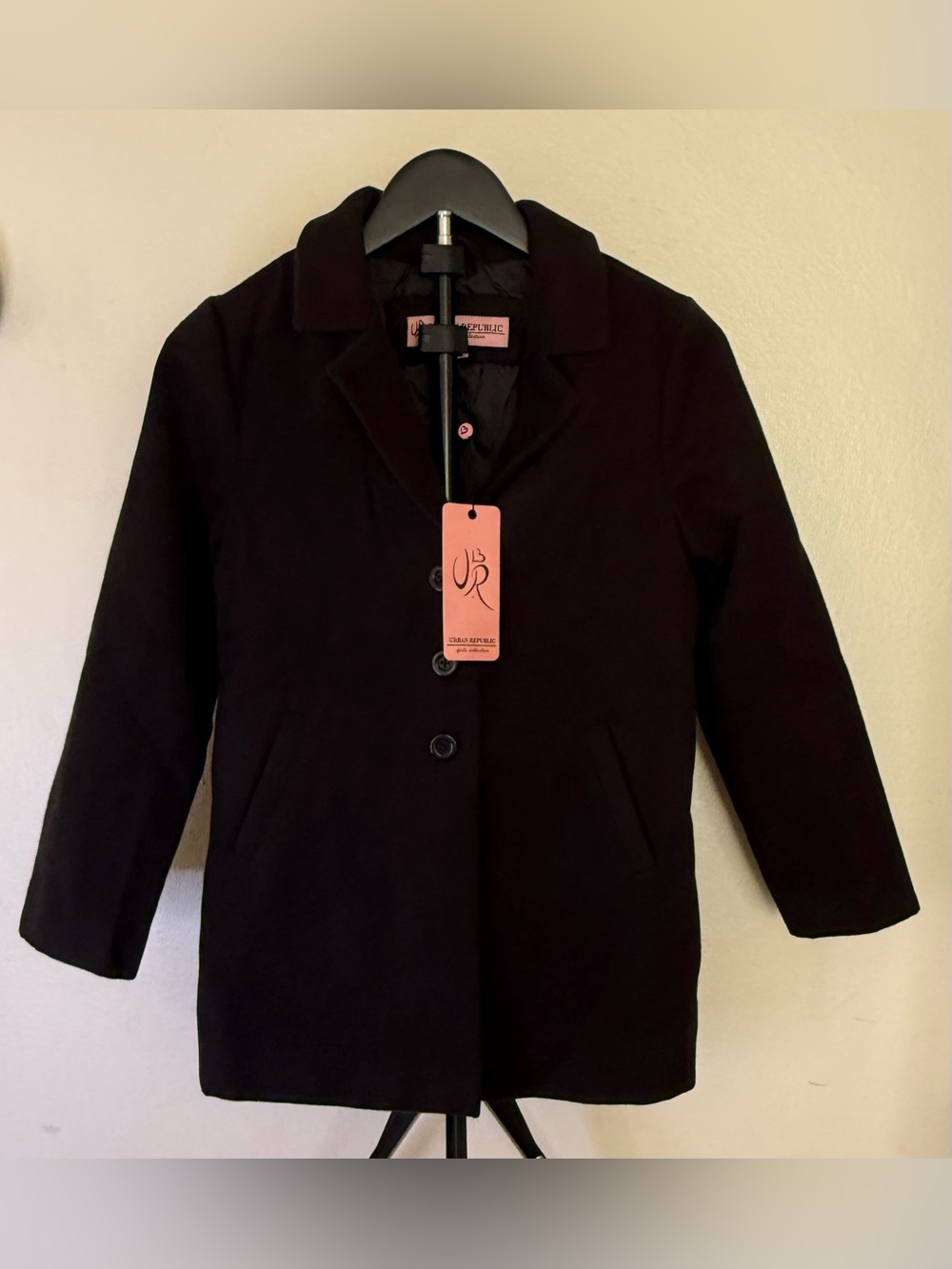 Urban Republic Classic Single Breasted Black Blazer Jacket, Sz 14, NWT